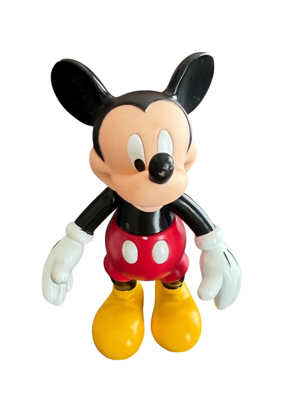 Vintage Disney Mickey Mouse Articulated Hard Plastic 7" Action Figure Toy